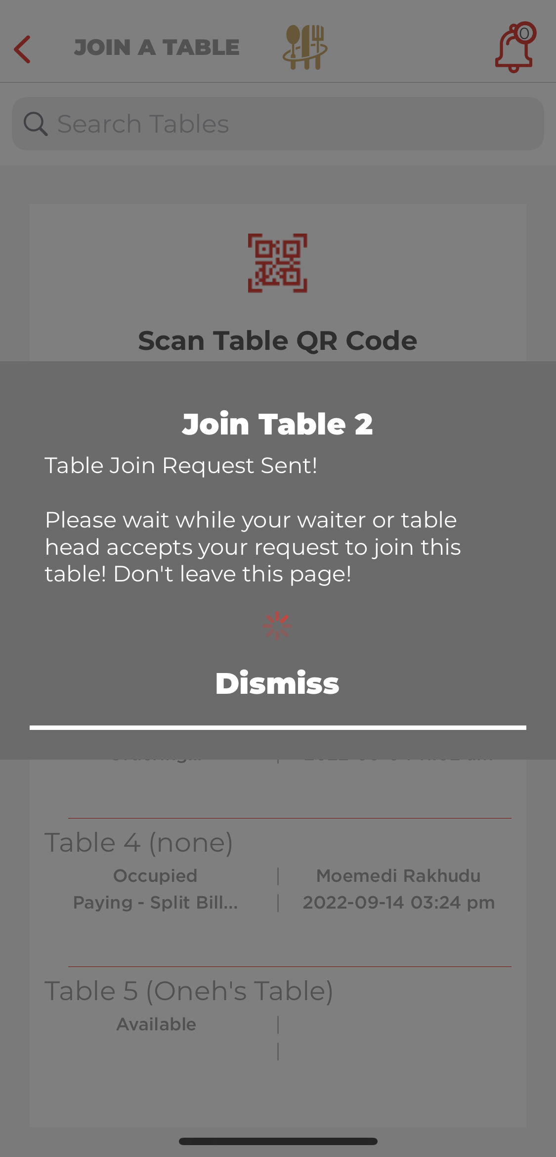 join table request